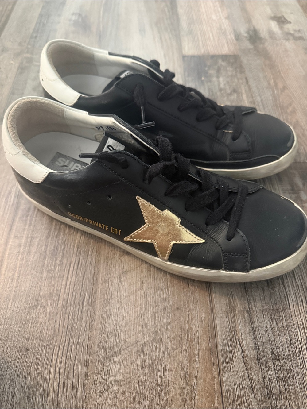 Golden Goose Kids Black Sneakers with Gold Star